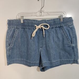 LOFT Blue Jean Shorts with White Drawstring Size L